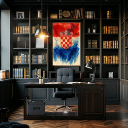 Croatian Coat Of Arms Watercolor Art Poster