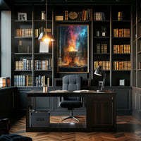 Mystical Chalice with Swirling Flames Fantasy Poster PosterGoat