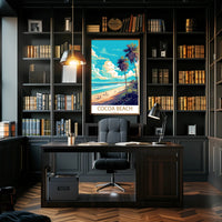 Cocoa Beach Sunlit Vintage Travel Poster