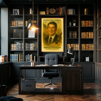 Ronald Reagan 40th President of the United States Vintage Watercolor Poster