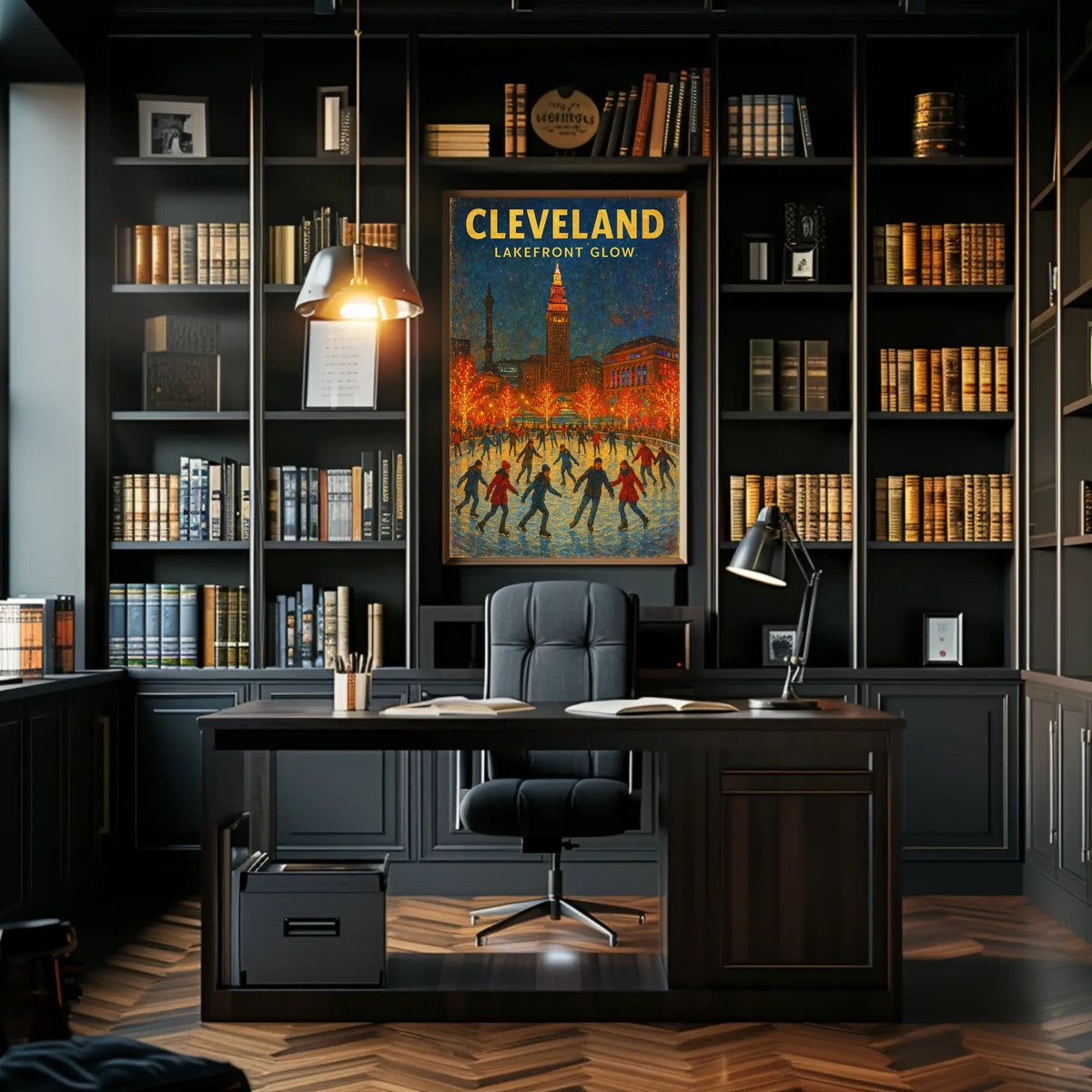Cleveland Lakefront Glow Poster