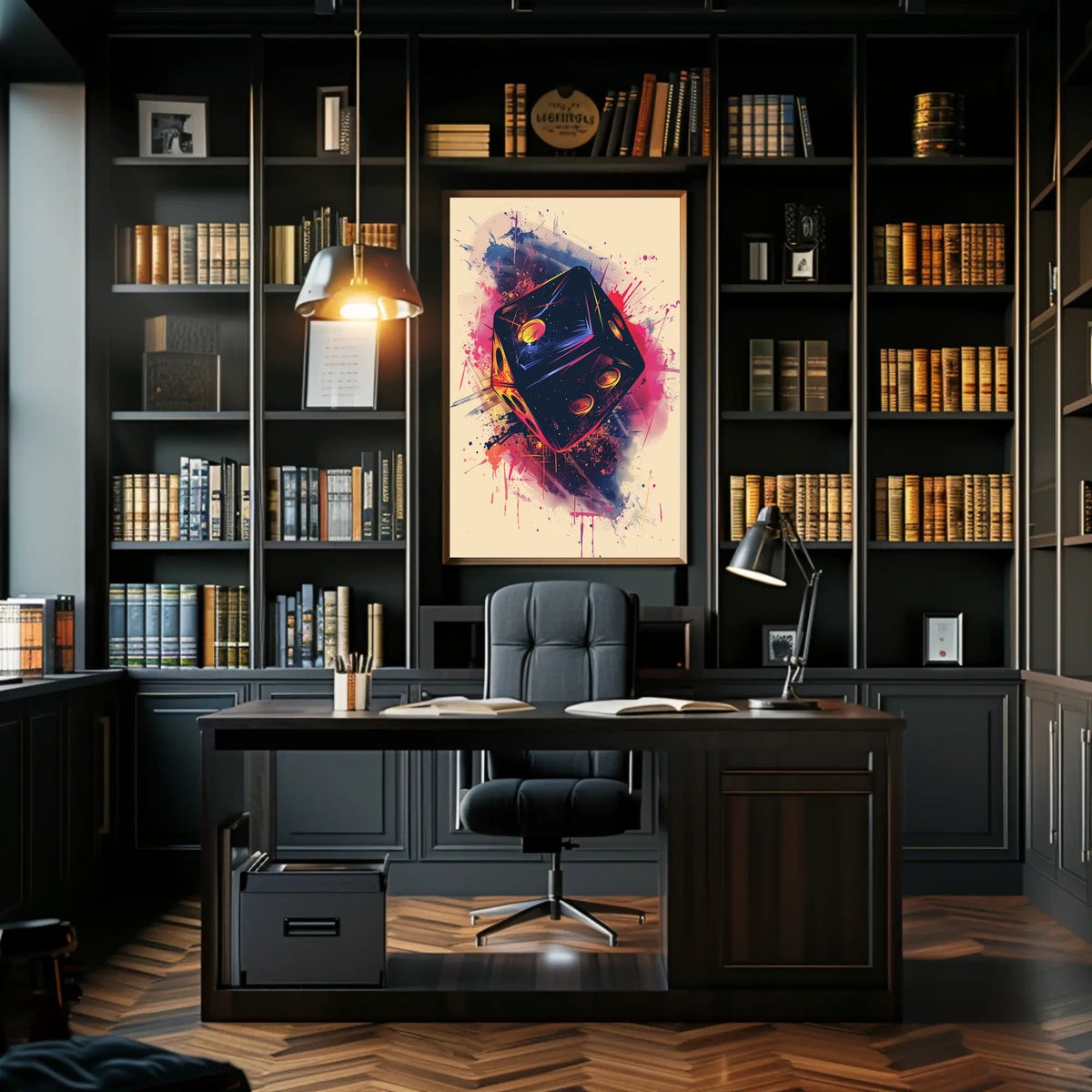Vibrant Dice Explosion Poster