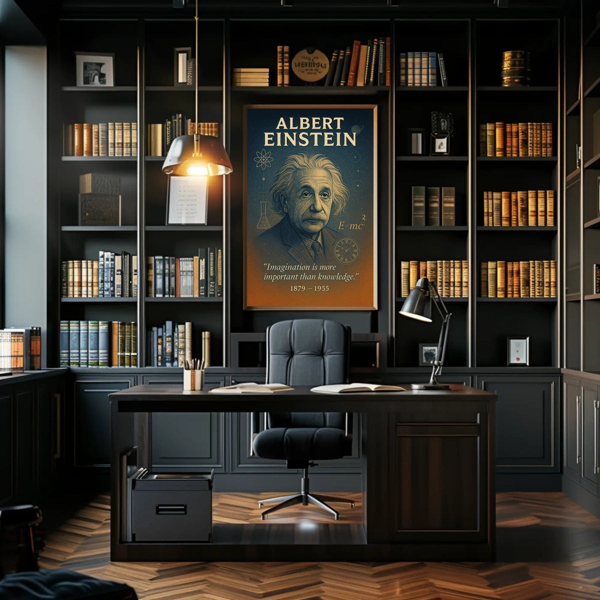 Albert Einstein Vintage Science Poster with Inspirational Quote