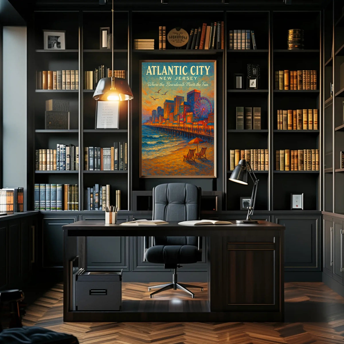 Atlantic City Where the Boardwalk Meets the Fun Poster