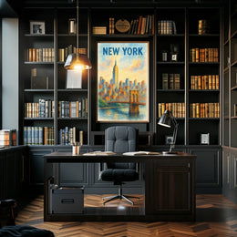 New York Water Color Poster