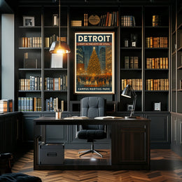 Detroit Light In The City Of Steel Poster