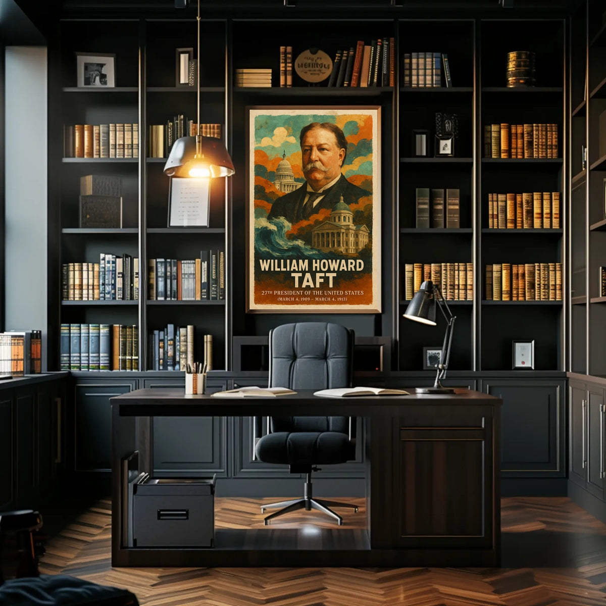 William Howard Taft 27th President of the United States Layered Digital Collage Poster