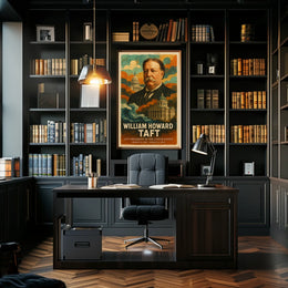 William Howard Taft 27th President of the United States Layered Digital Collage Poster