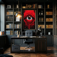 Surreal Eye and Abstract Forms Art Poster