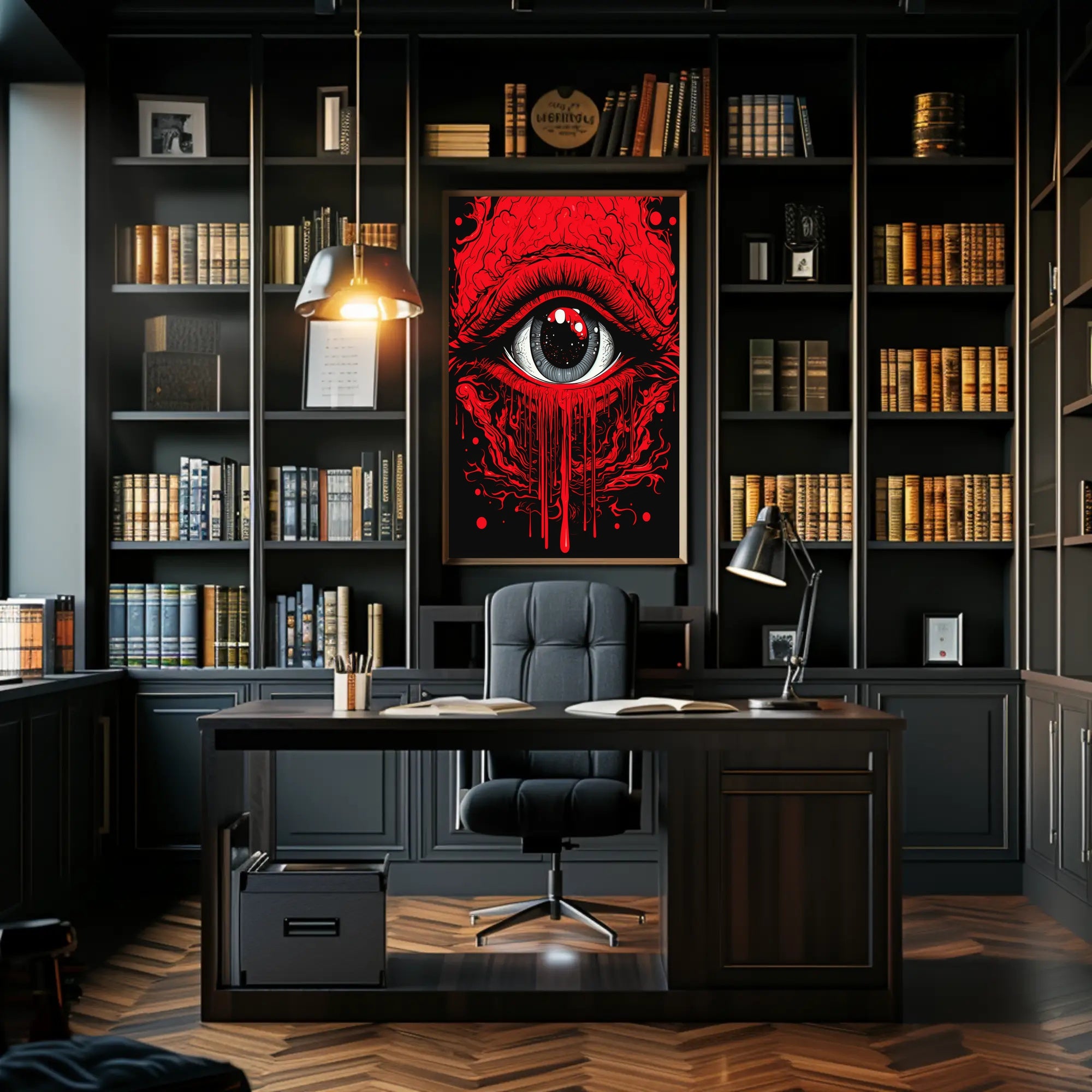 Surreal Eye and Abstract Forms Art Poster