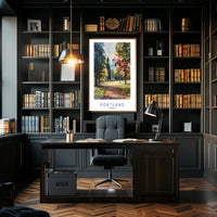 Portland Park in Watercolor: Urban or Cityscape Poster PosterGoat