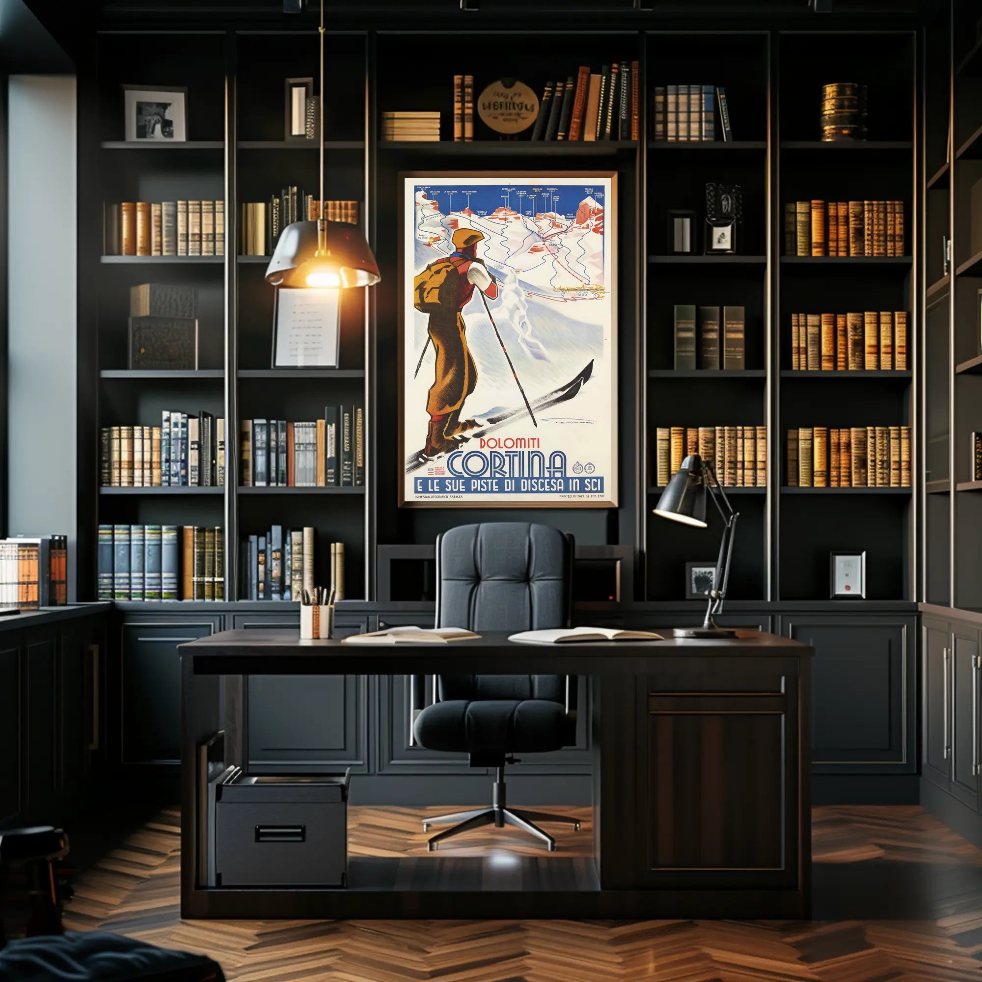 Skiing in the Dolomites Poster PosterGoat