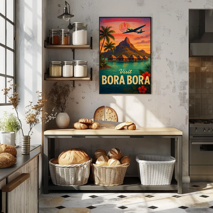 Visit Bora Bora Sunset Island Escape Travel Poster