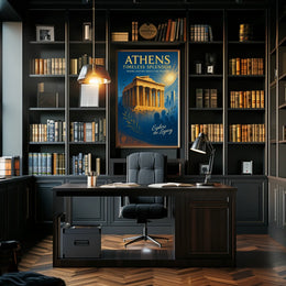 Parthenon Vintage Poster: Athens' Timeless Splendor Unveiled