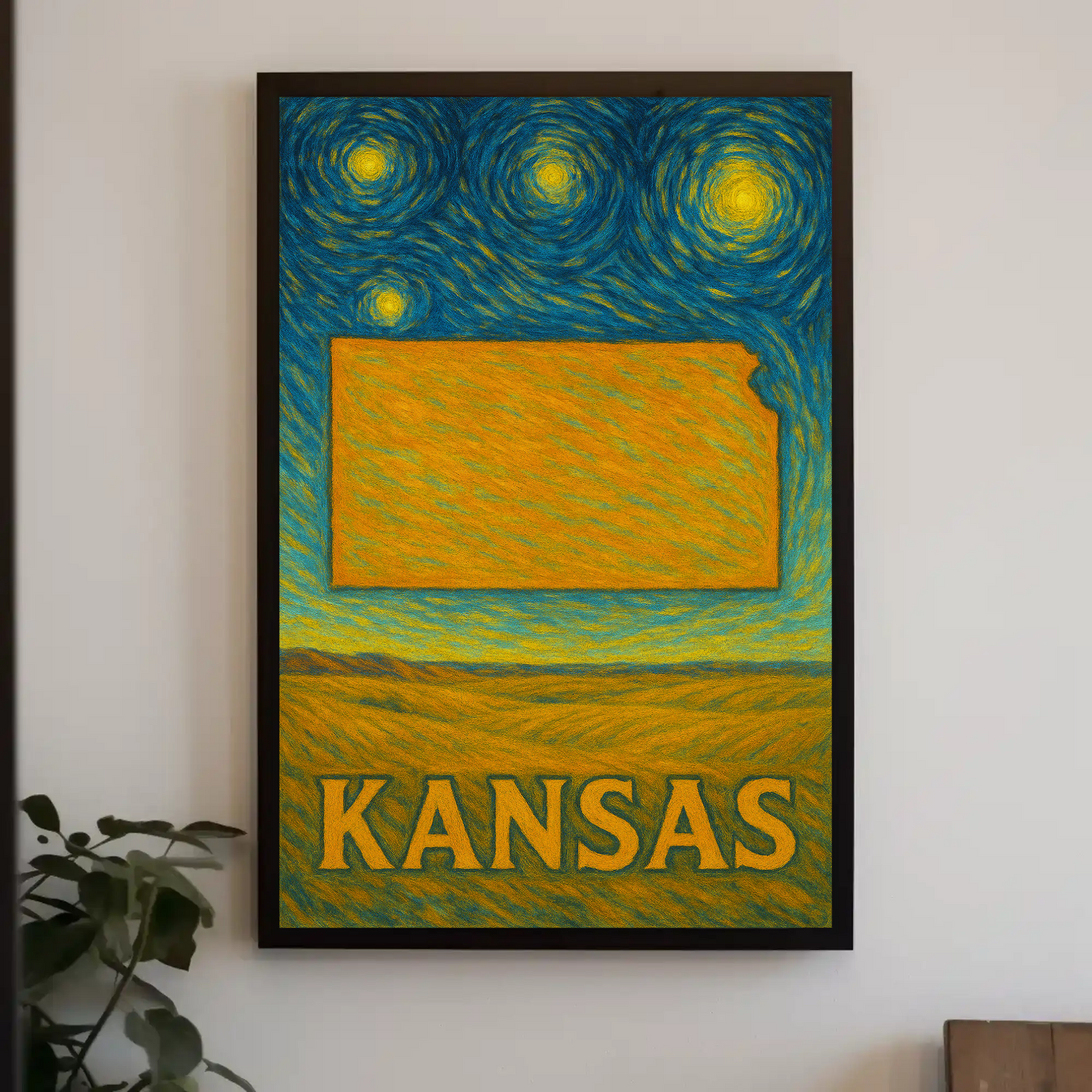Kansas Starry Night Poster