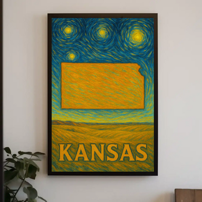 Kansas Starry Night Poster