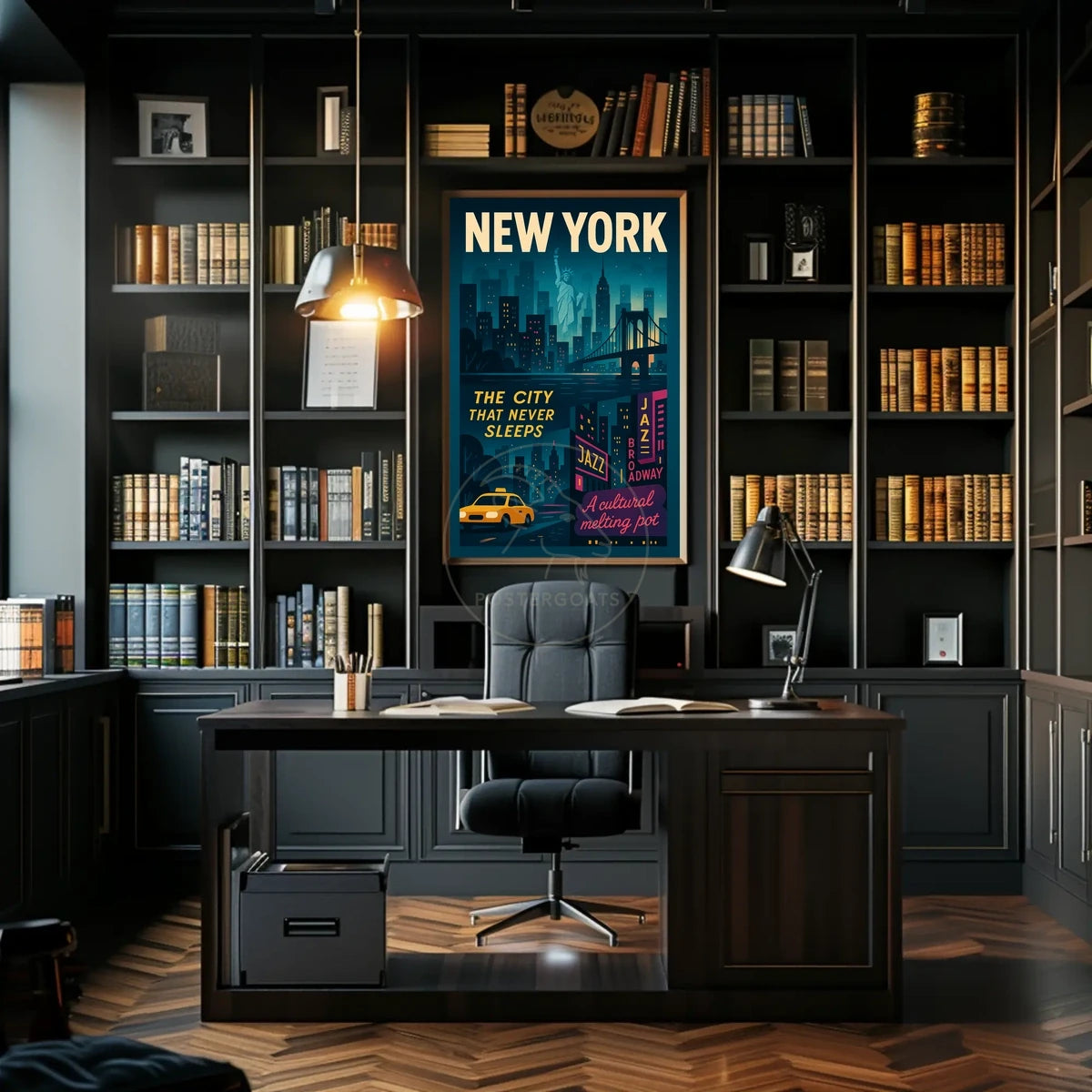 New York City Retro Travel Art Poster