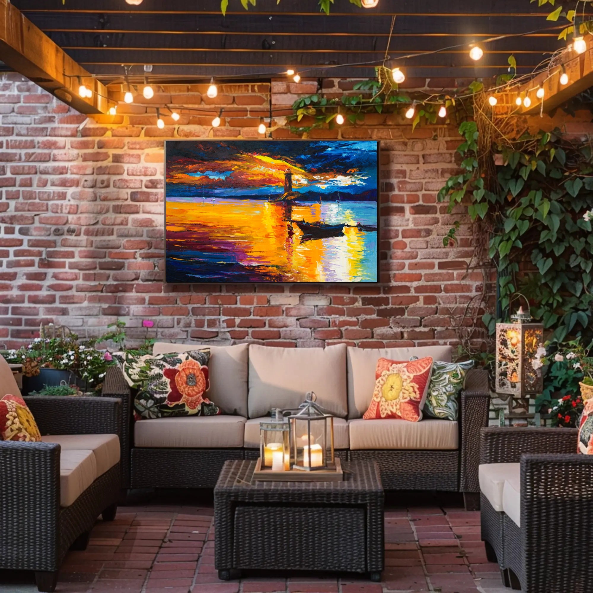 Lighthouse at Sunset Poster