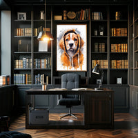 Hoodie Pup Watercolor Poster Print Wall Art