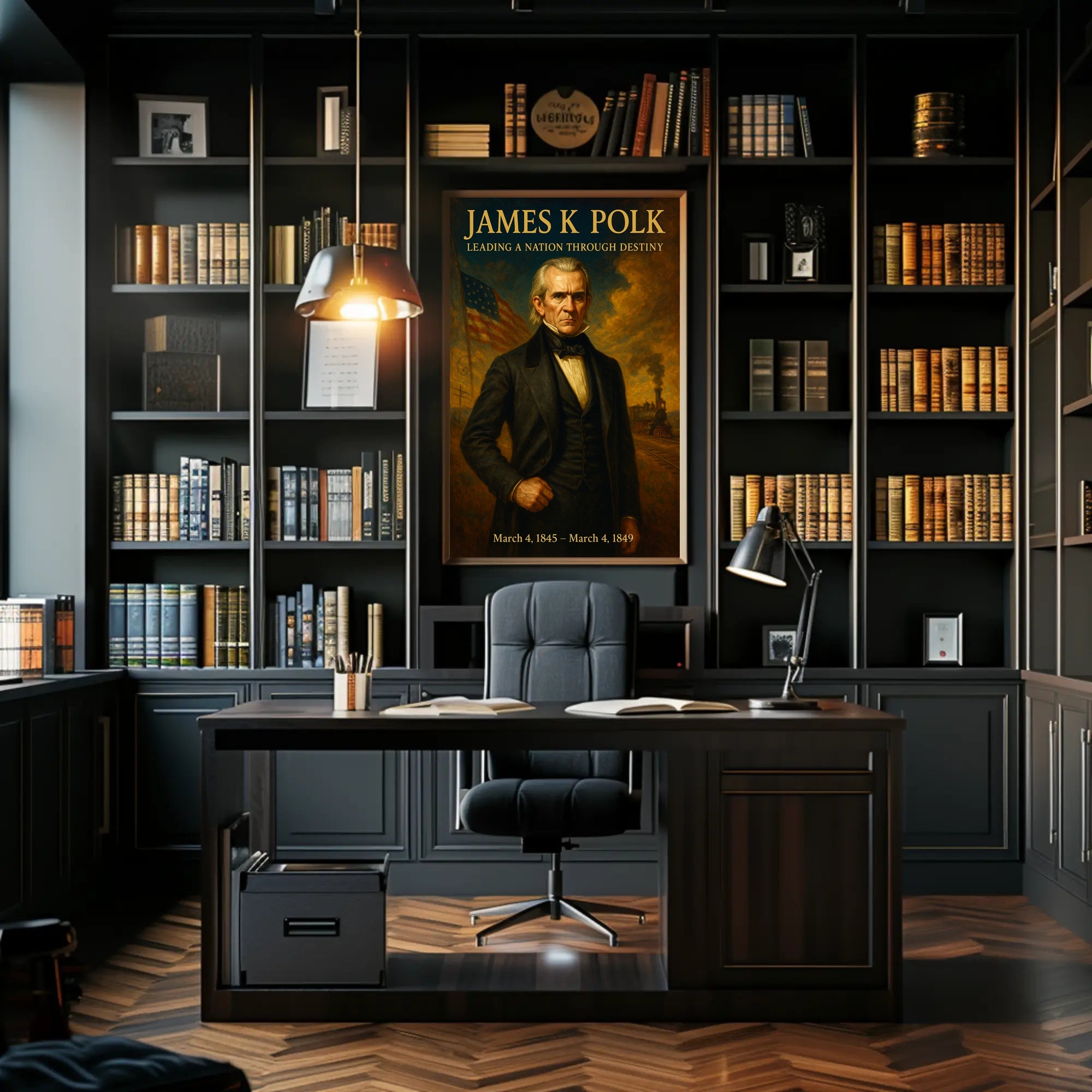 James K. Polk Patriotic Historical Poster