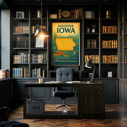 Discover Iowa Vintage Travel Poster