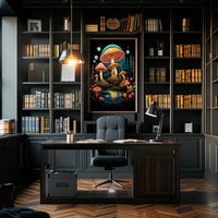 Magical Forest Oversized Mushrooms Abstract, Artistic Poster