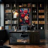 Roses and Stained Glass Artistic Poster