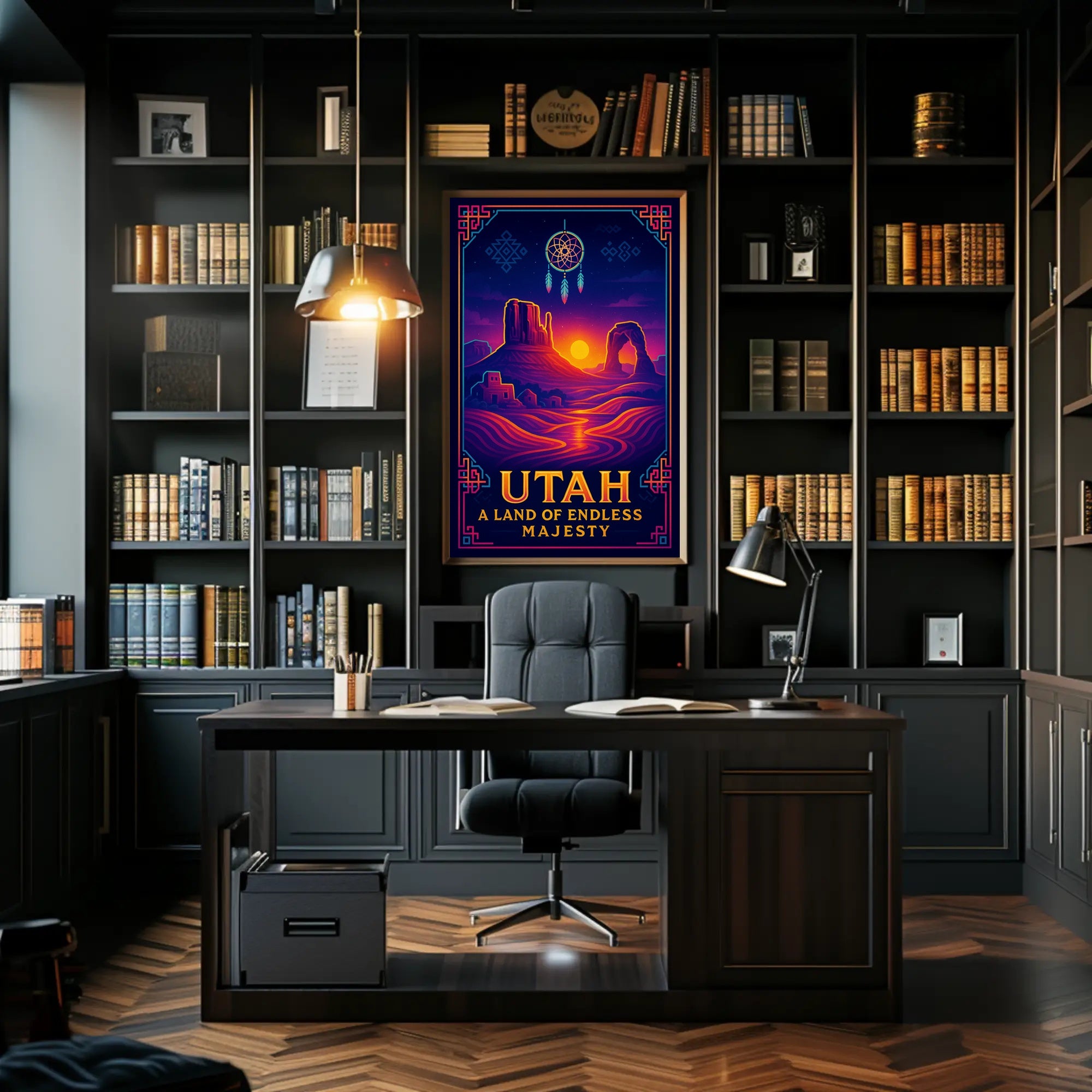 Utah Landscapes Illustrated National Park Poster