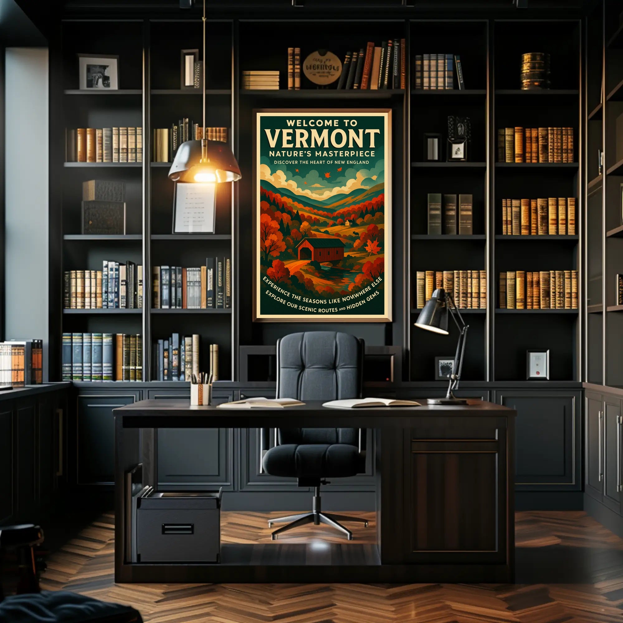 Vermont Scenic Poster Wall Art Print Vintage Travel