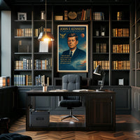 JFK Inspirational Poster with Vintage Patriotic Theme