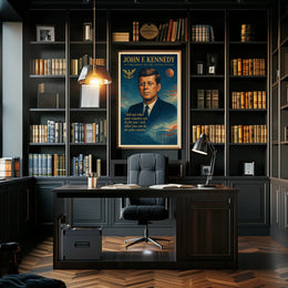 JFK Inspirational Poster with Vintage Patriotic Theme