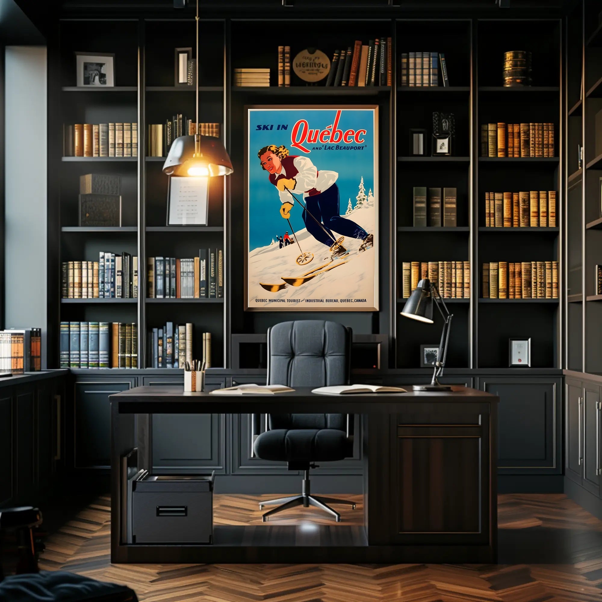 Ski in Québec and Lac Beauport Poster PosterGoat