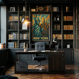Cubist New York Poster Museum Quality Cityscape Office