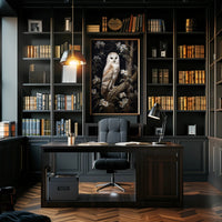 Owl Among Blossoms Poster PosterGoat