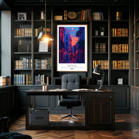 Seville Twilight Urban Escape Poster