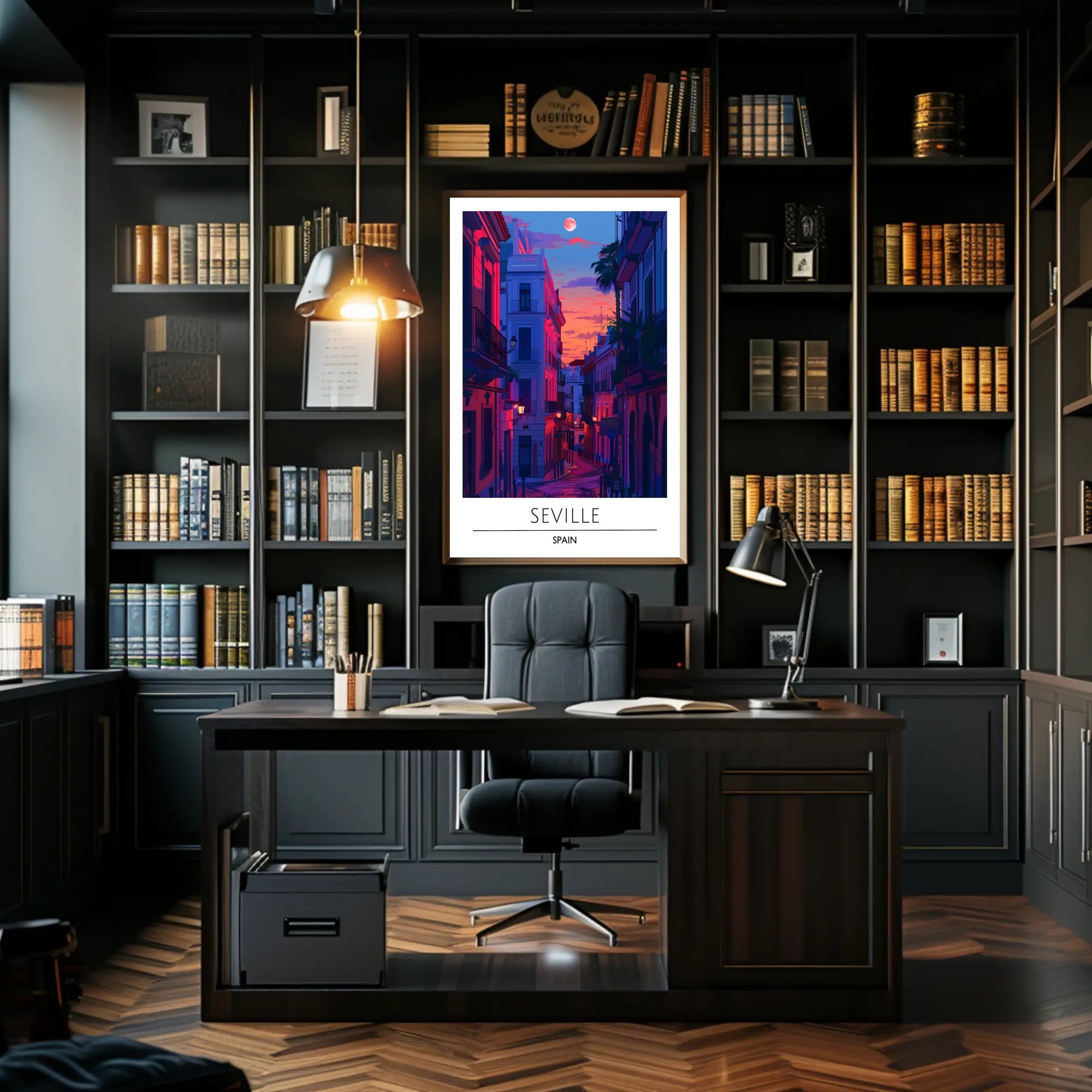 Seville Twilight Urban Escape Poster