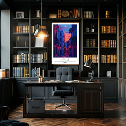 Seville Twilight Urban Escape Poster