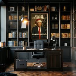 Merry Christmas Suit and Tree Cultural or Heritage Poster