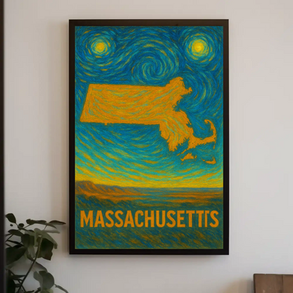 Massachusetts Starry Night Poster