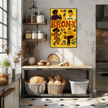 Bronx New York Hip Hop Culture Colorful Travel Poster
