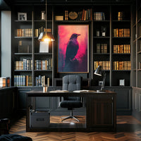 Vivid Crow Portrait Art Print Wall Decor for Home and Office PosterGoat