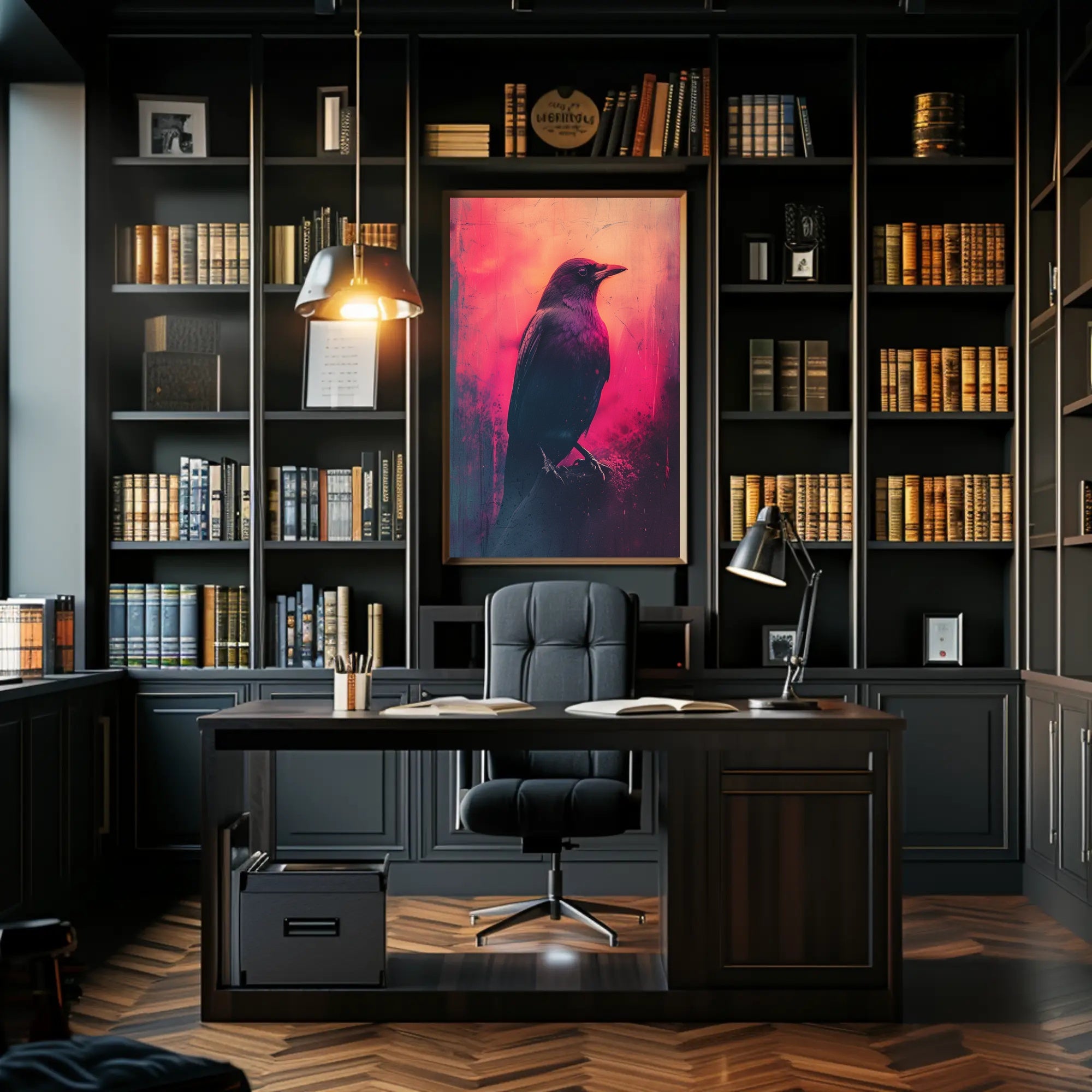 Vivid Crow Portrait Art Print Wall Decor for Home and Office PosterGoat