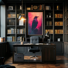 Vivid Crow Portrait Art Print Wall Decor for Home and Office PosterGoat