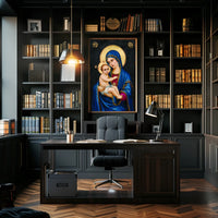 Iconic Mother Mary Holding Jesus Poster