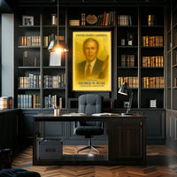 George W. Bush 43rd President of the United States Vintage Watercolor Poster