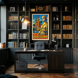 Barcelona Vibrant Cityscape Poster