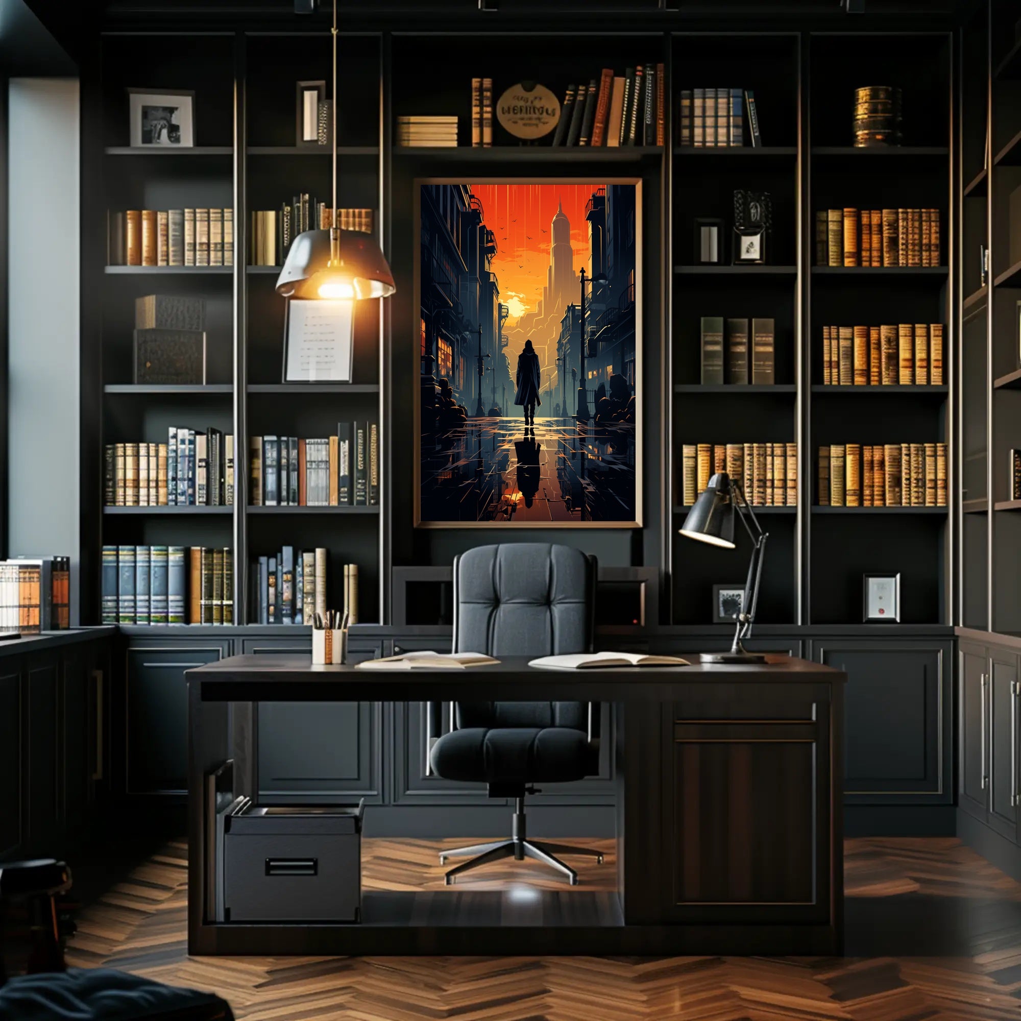 Sunset In The Cityscape Poster