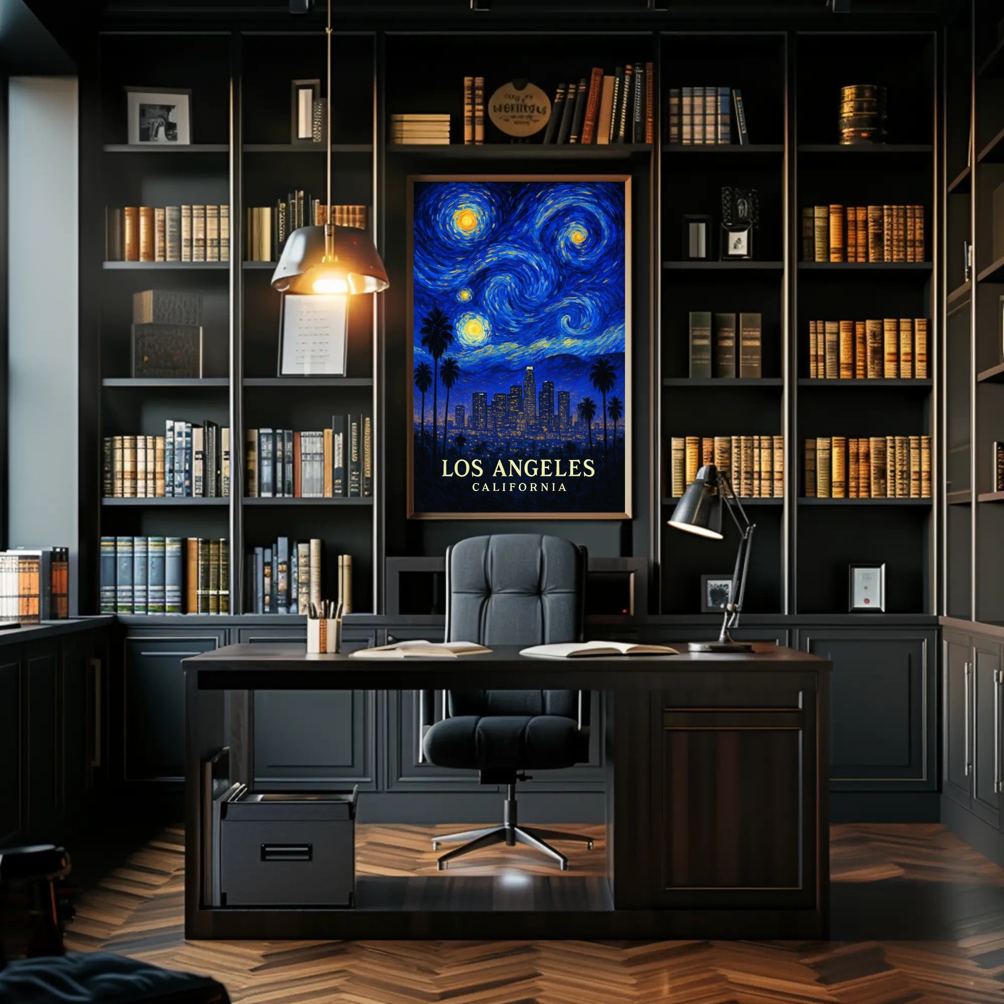 Starry Night Over Los Angeles Poster PosterGoat
