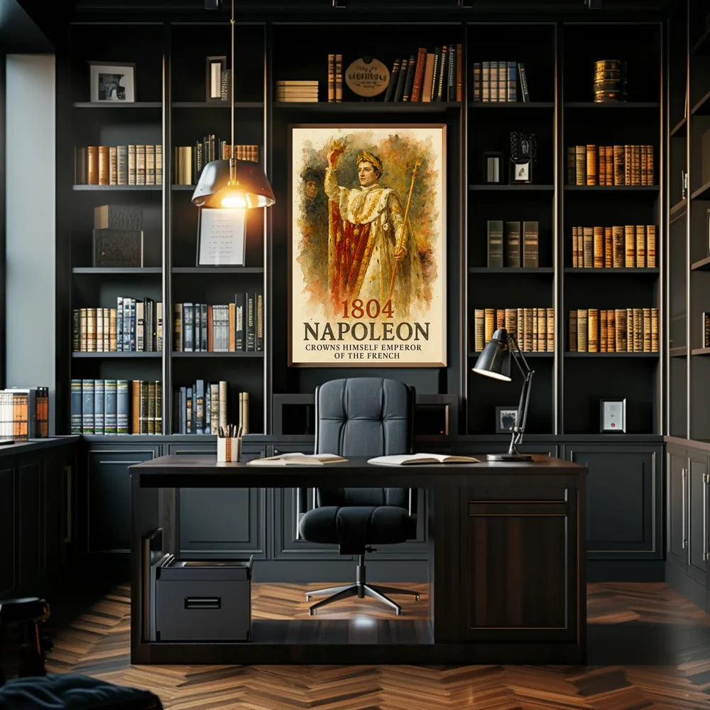 Napoleon Crowning Himself Emperor Historic Art Poster