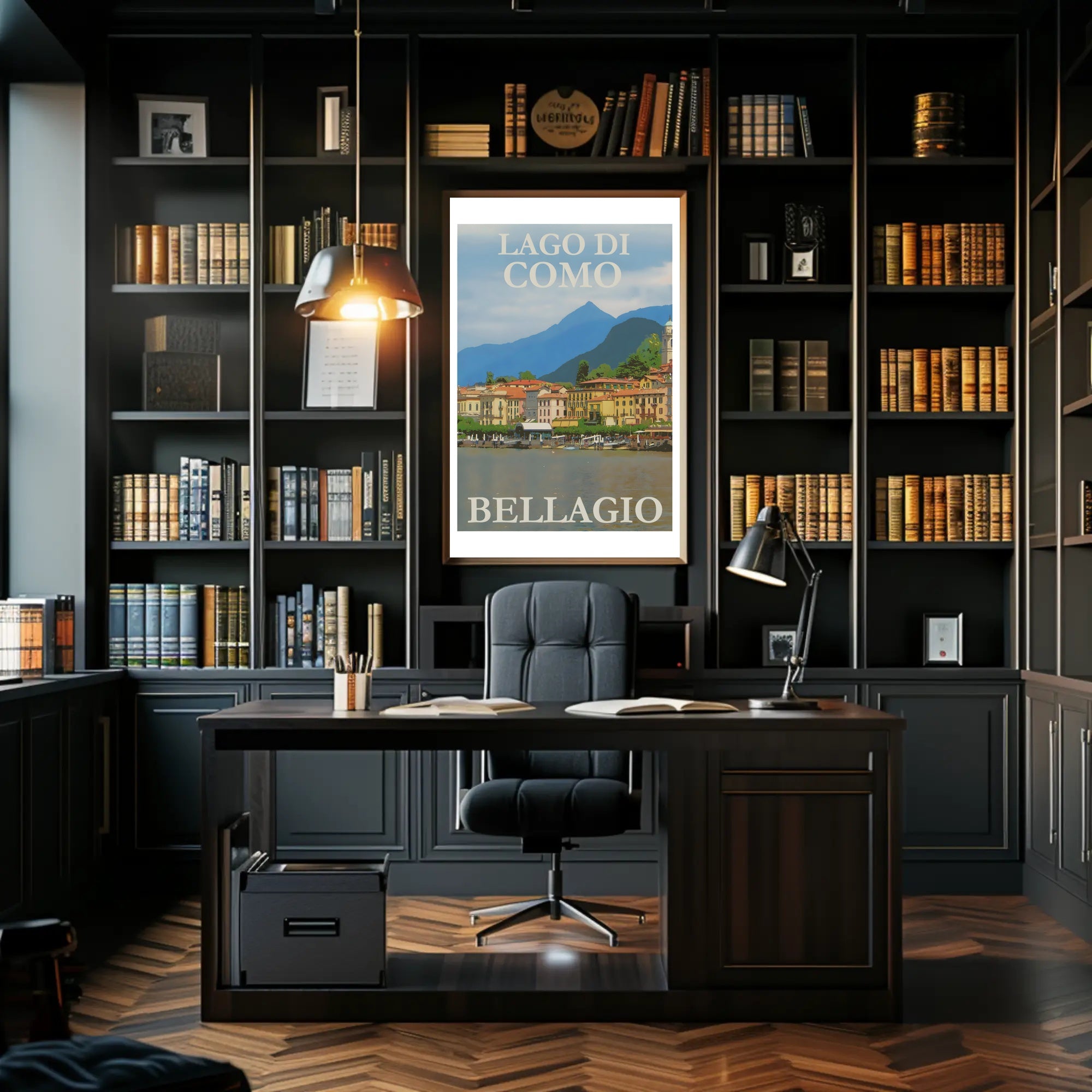 Scenic Bellagio Lake Como Italian Travel Poster